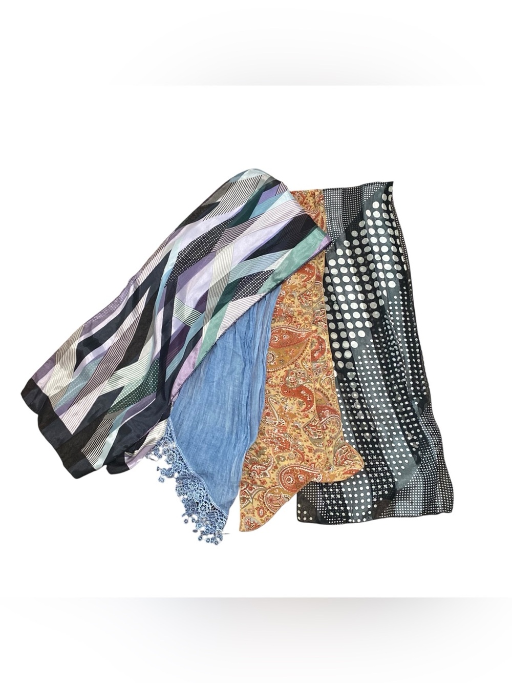 Bundle of Four Colorful Y2k Skinny Belt Multipurpose Scarves